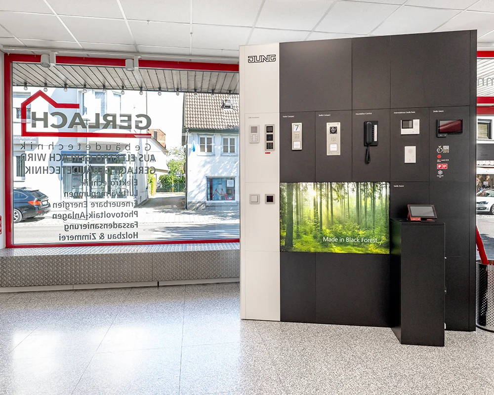 Übersicht der Geschäftsfelder von Gerlach Eislingen mit einem Blick in den Showroom